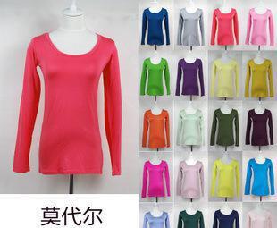 【118#秋季欧美女装 圆领莫代尔女式t恤 长袖打底衫 广州服】价格_厂家_图片 -